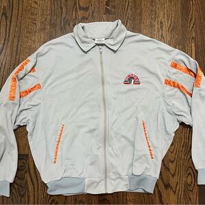 Vintage Quarry Italian light Grey and Orange Zip-Up Jacket